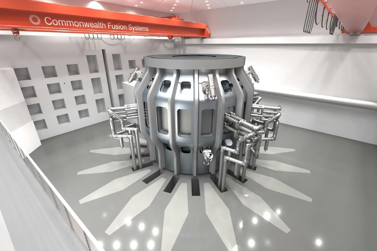 A rendering of what the SPARC tokamak would look like inside the ARC power plant