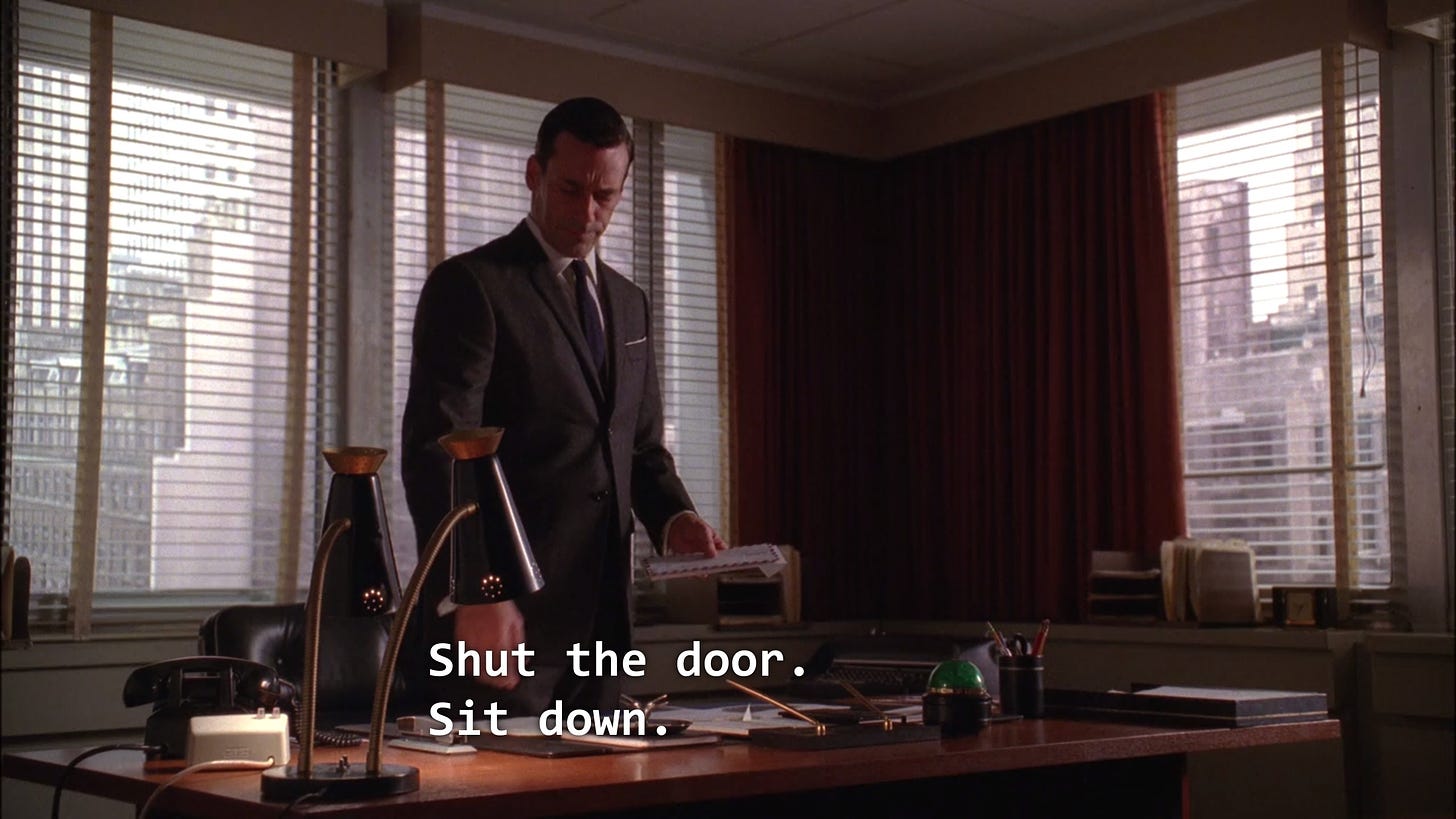 mad men pics on X: "“Shut the Door. Have a Seat” (Season 3, Episode 13)  https://t.co/YzjNpguTlD" / X