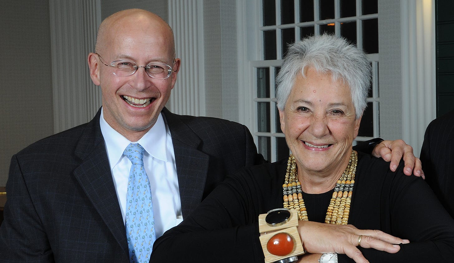Dr. Andrew Pachner and Selma  Bornstein celebrate the creation of the the Murray B. Bornstein Professorship, which honors her late husband. Photo credit: Jon Gilbert Fox