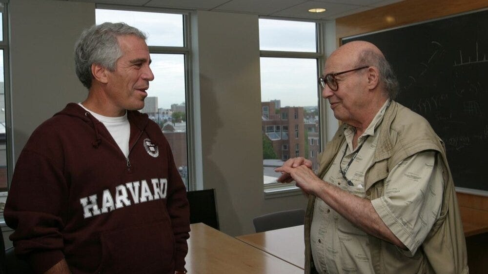 Jeffrey Epstein, founder of the Jeffrey Epstein VI Foundation with computer science pioneer Marvin Minsky, co-founder of the Massachusetts Institute of Technology's AI laboratory Jeffrey Epstein, founder of the Jeffrey Epstein VI Foundation with computer science pioneer Marvin Minsky, co-founder of the Massachusetts Institute of Technology's AI laboratory