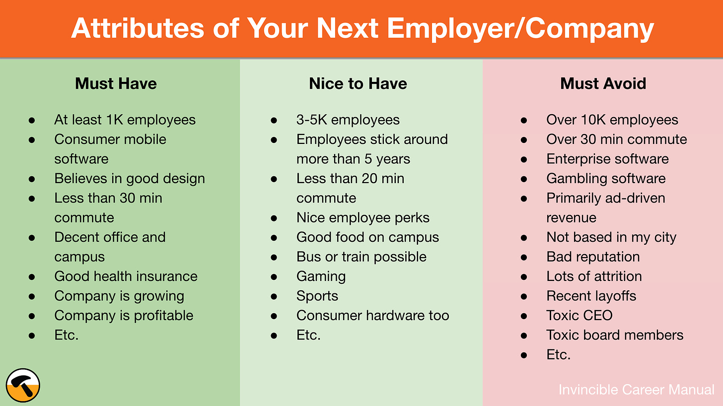 Attributes of your next employer