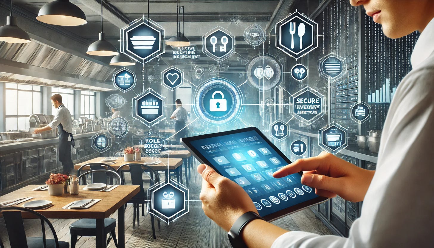 Modern restaurant management system with real-time order tracking, inventory automation, and security. 