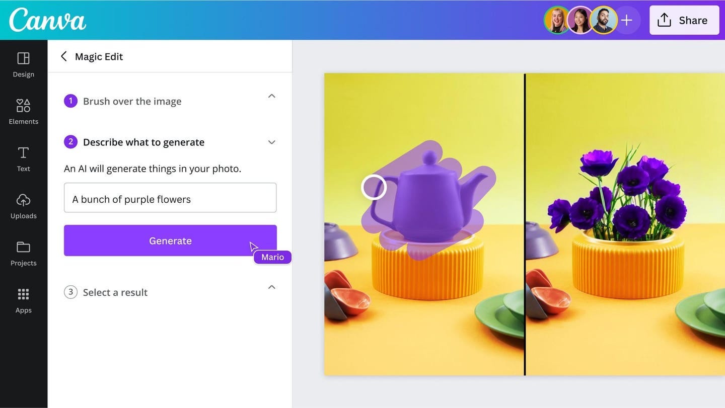 Canva's Magic Edit tool