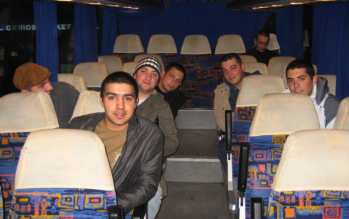 cypriot soldiers in civilian clothes on a bus