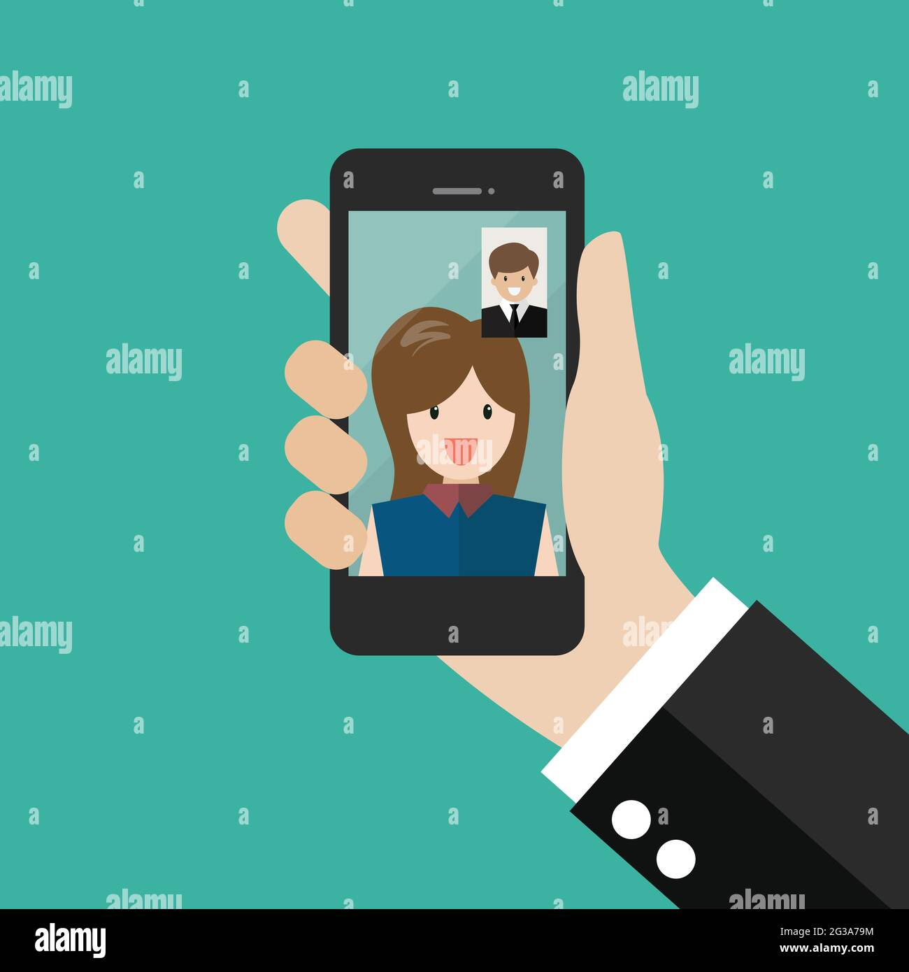 Man and woman make a video call in business. Business video call concept  Stock Vector Image & Art - Alamy