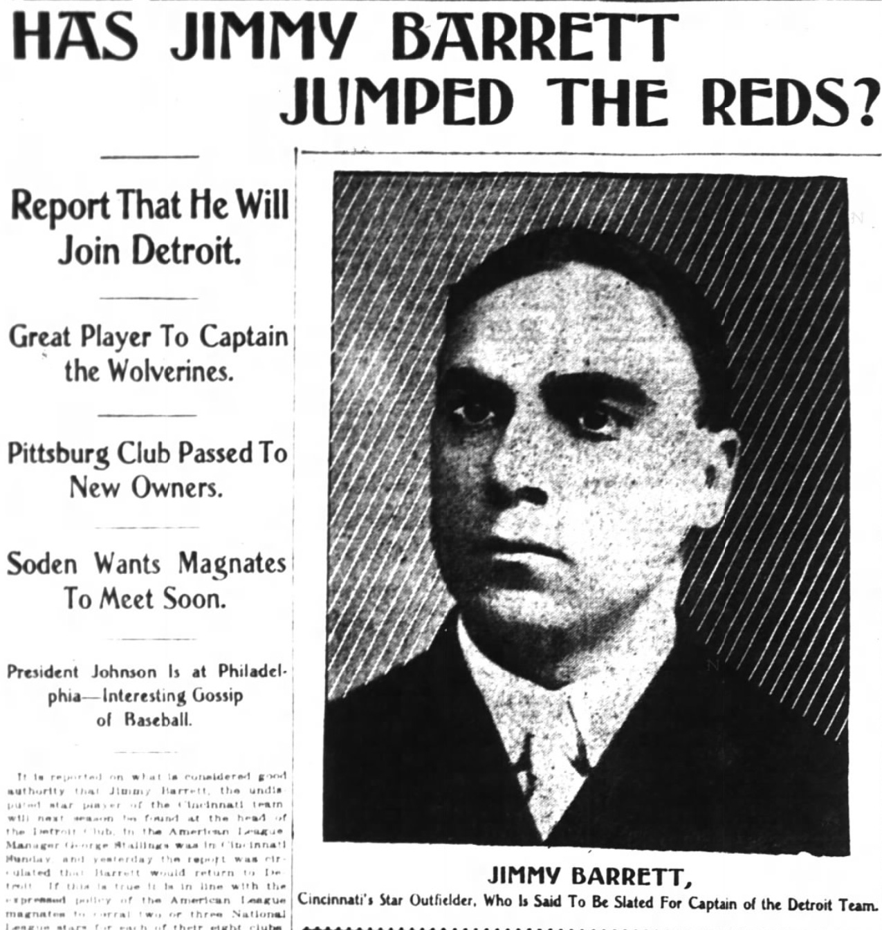 1901 Cincinnati Enquirer Jimmy Barrett