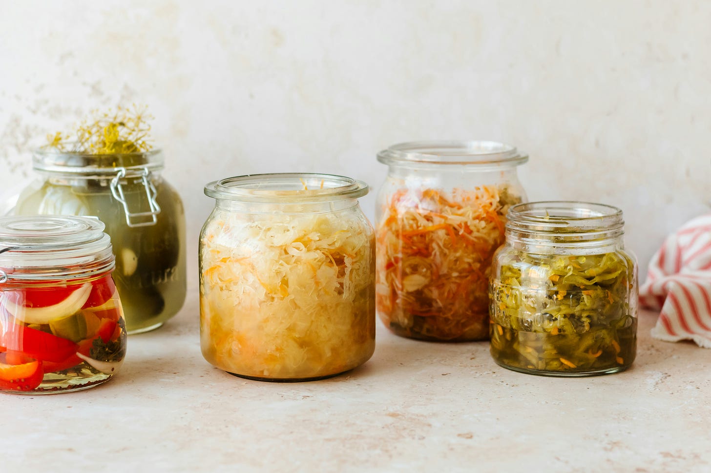 jars of pickled vegetables