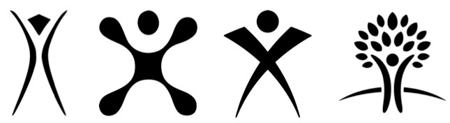 Logos (L-R): Burning Man, Cingular Wireless, USA Gymnastics, Cigna