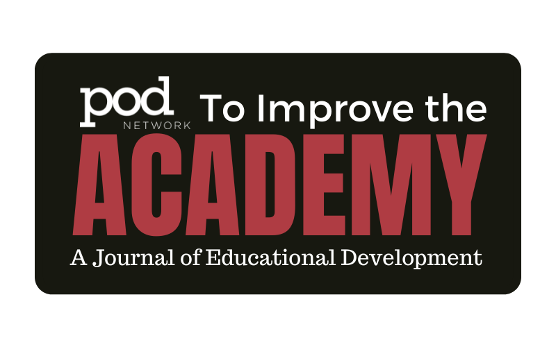 POD logo reading "To Improve the Academy: A Journal of Educational Development."