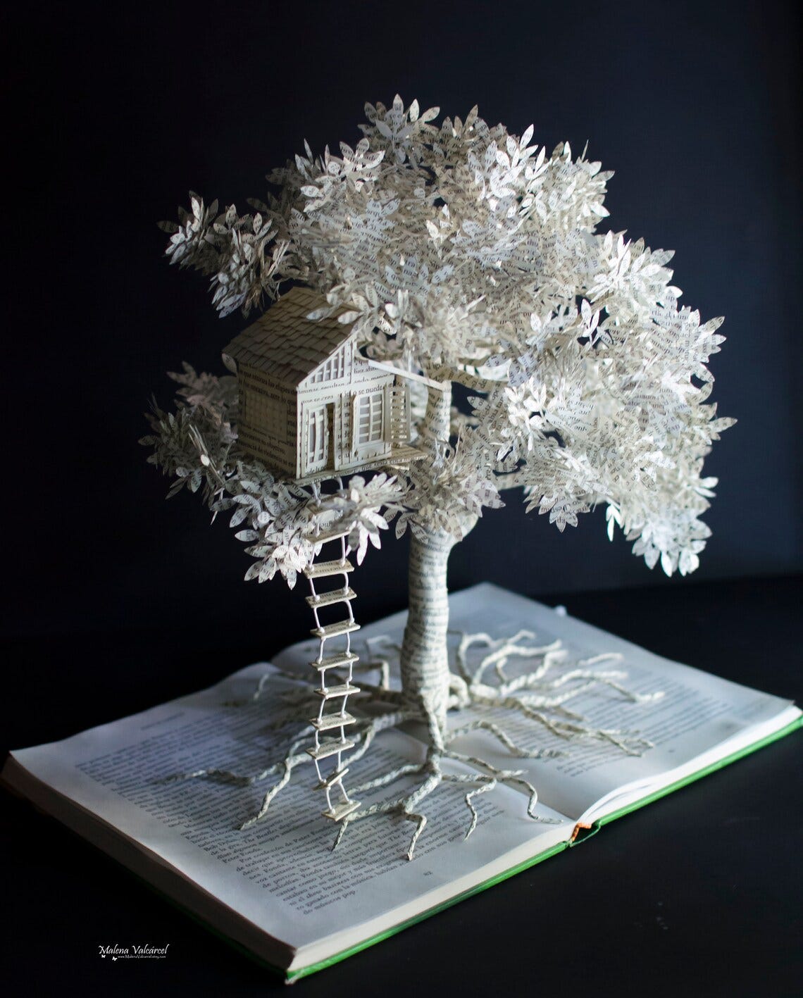 TreeHouse Book Art Book Arts Altered Book Book Sculpture image 2