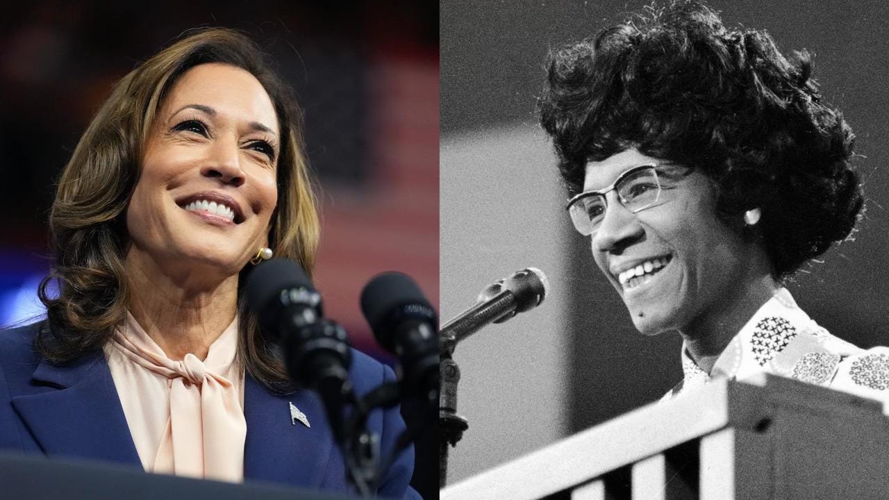 Kamala Harris and Shirley Chisholm