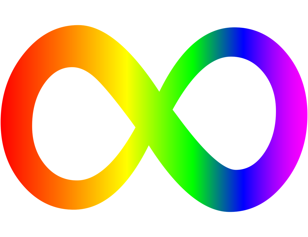 a rainbow colored infinit symbol