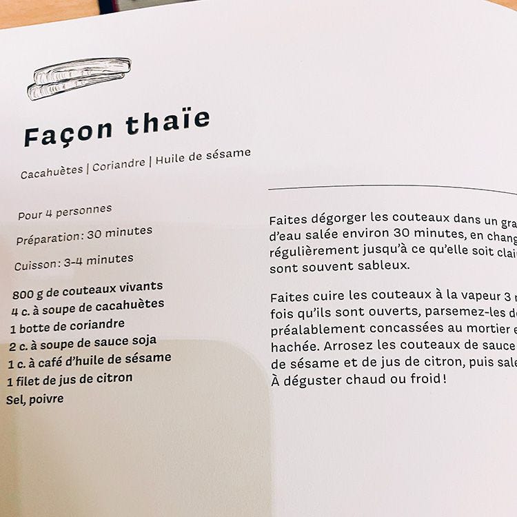 extrait recette couteaux facon thaie