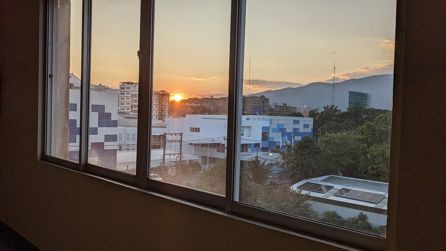 view from airbnb sunset
