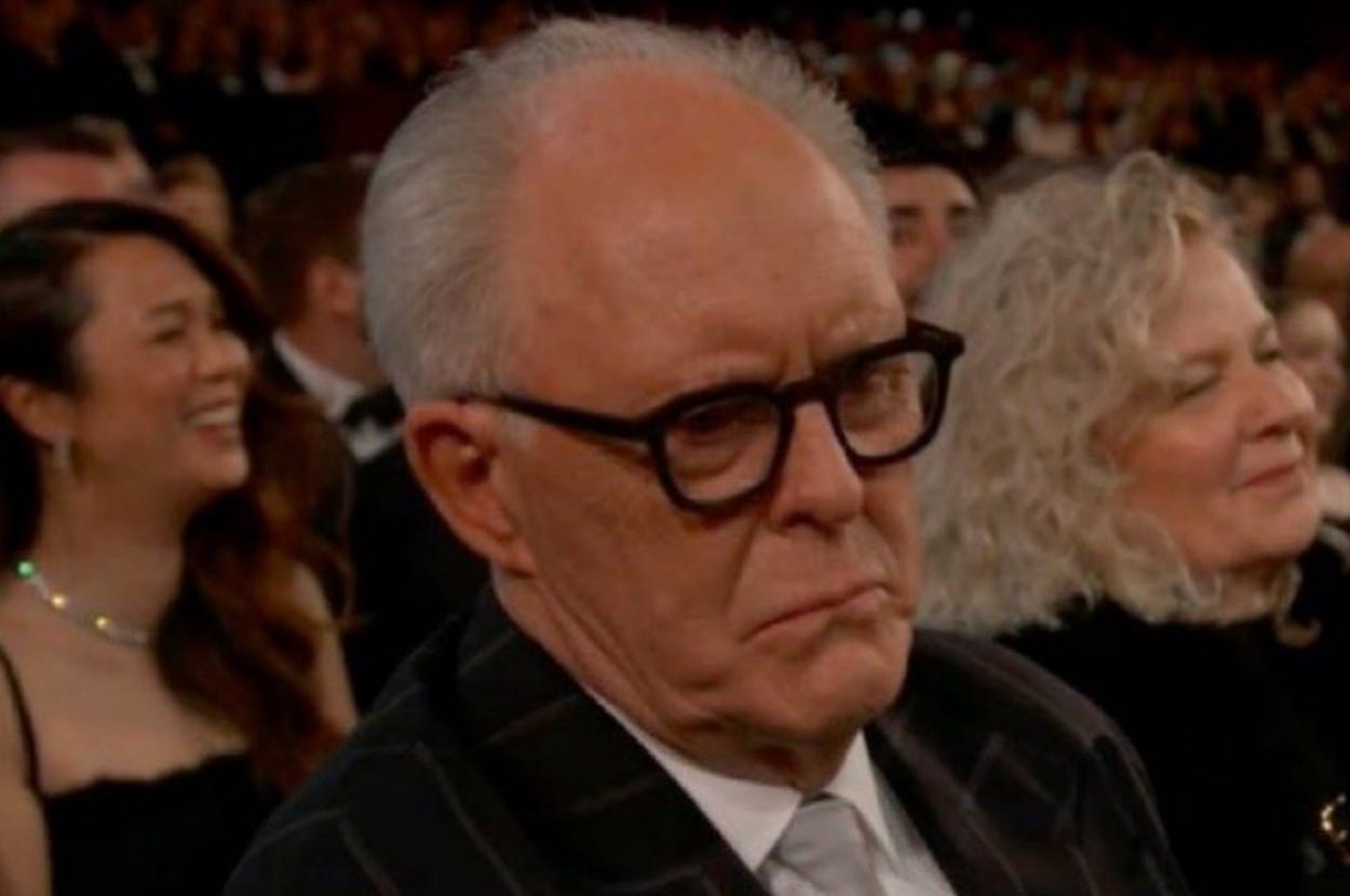 Slightly Disappointed John Lithgow" Oscars Memes
