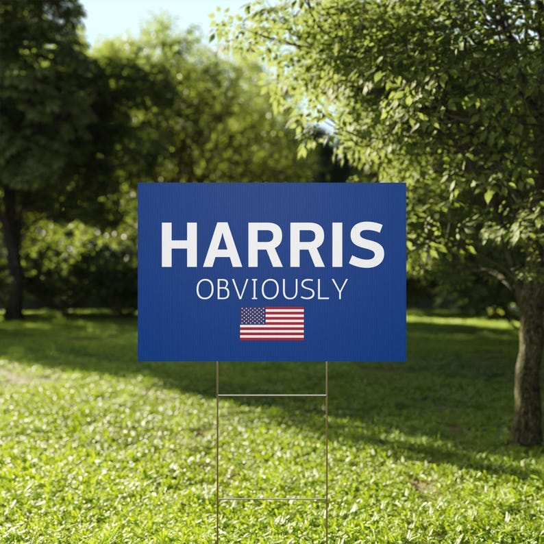 Harris Obviously Plastic Yard Sign, Kamala Harris Yard Sign, Vote Kamala Harris Lawn Sign, Election 2024 sign image 9