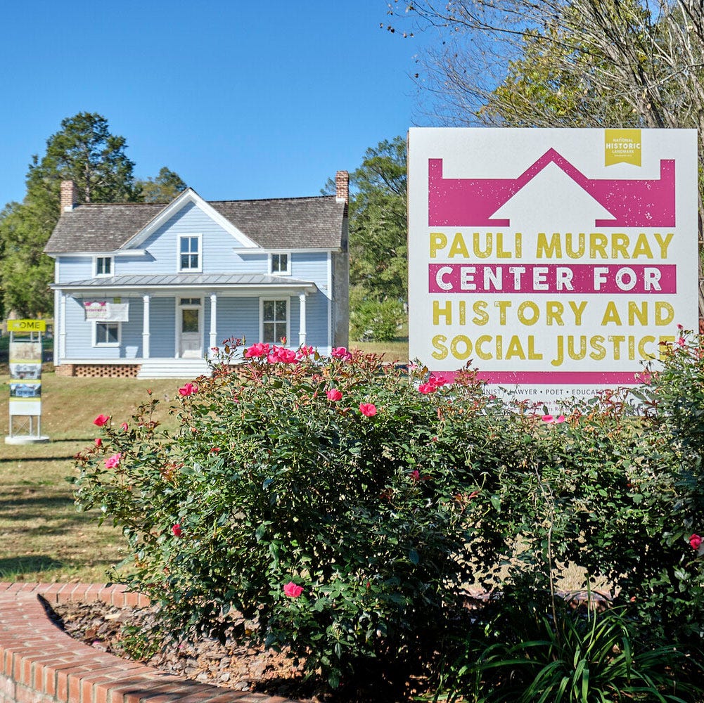 front lawn and house of the Pauli Murray Center for History and Social Justice