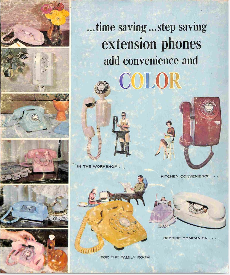 time saving... extension phones... and COLOR phones