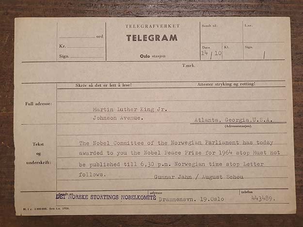 Telegram to Martin Luther King Jr