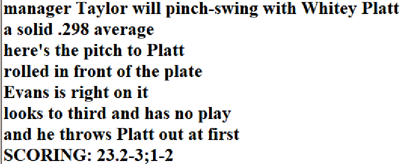 Diamond Mind Baseball Play By Play