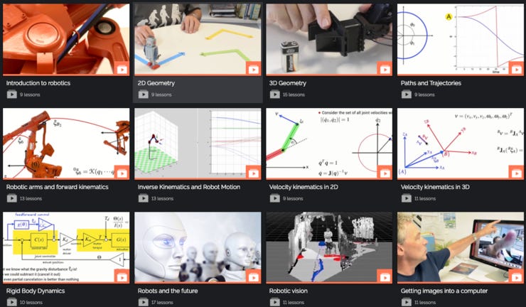 A massive collection of videos to learn robotics. 
