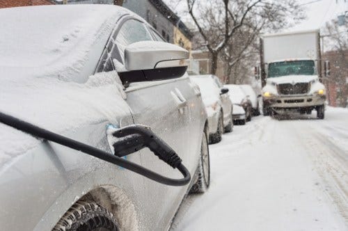 electric car snow