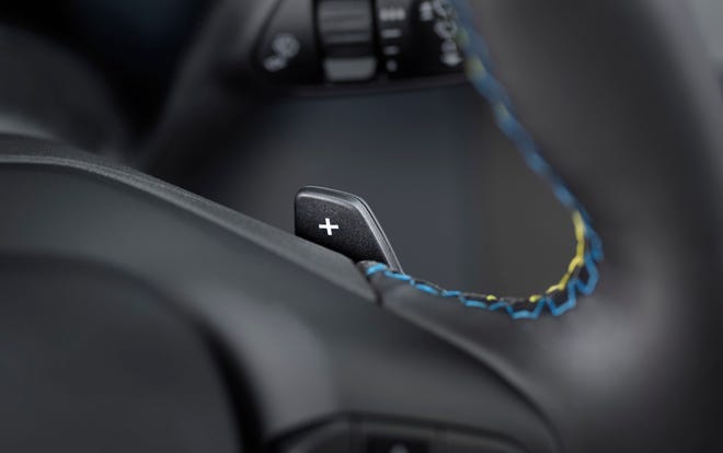 Stitching in the 2024 Ford Maverick Lobo on the steering wheel was among many details designed by Kristen Keenan.