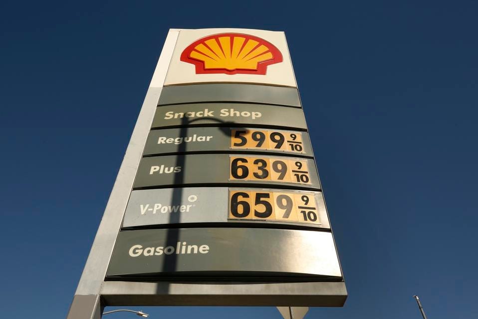 California gas prices hit an average price of $4.676 Sunday, setting the highest recorded average price for regular gasoline, according to AAA. Americas largest state by population has the highest gas prices in the country. The national average dropped sli