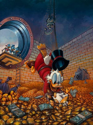 Diving Into Gold - Disney Limited Edition Canvas