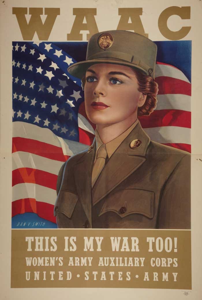 Wartime posters promoted the role of women in the Army Auxiliary Corps (Courtesy of Bangor Public Library)