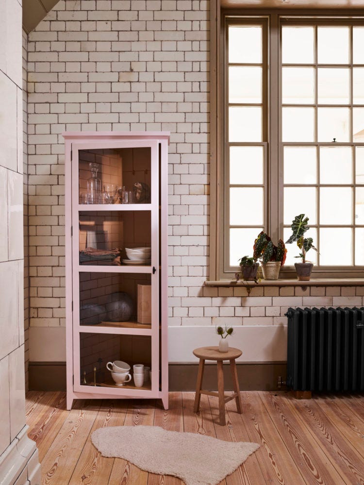 the shepton cabinet from neptune is tall and thin and comes in a variety of colours