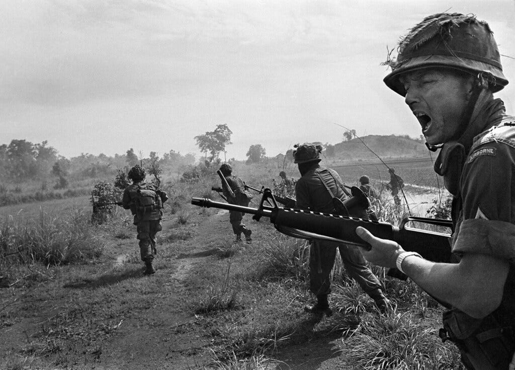 Vietnam War 1965 | An American paratrooper sergeant shouts o… | Flickr