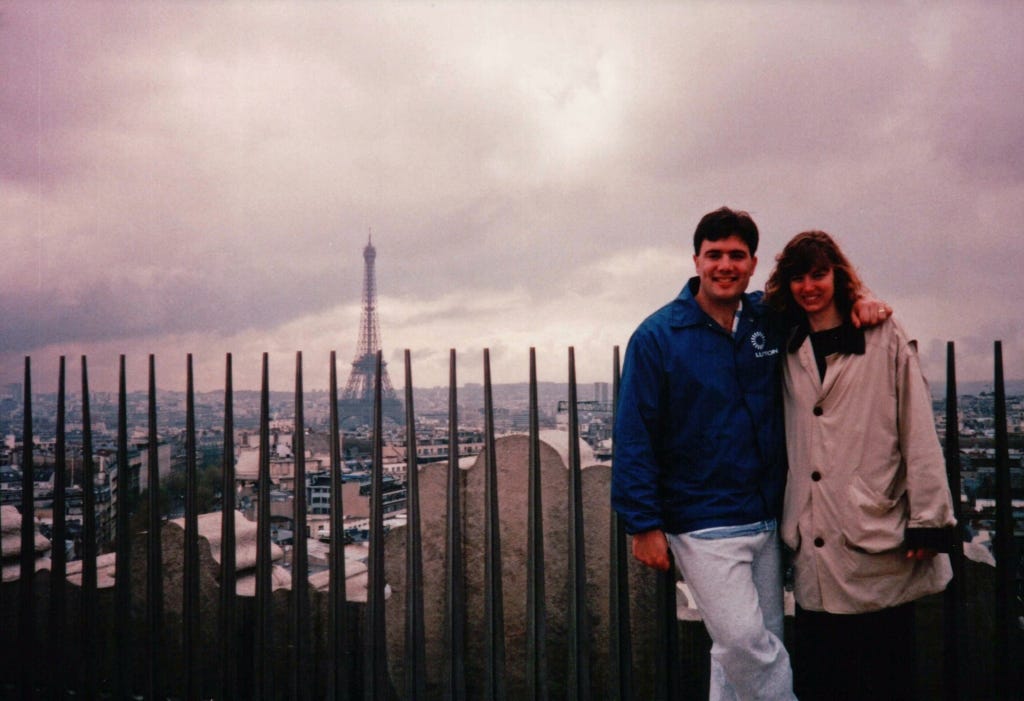 Paul and Stephanie in Paris, 1993