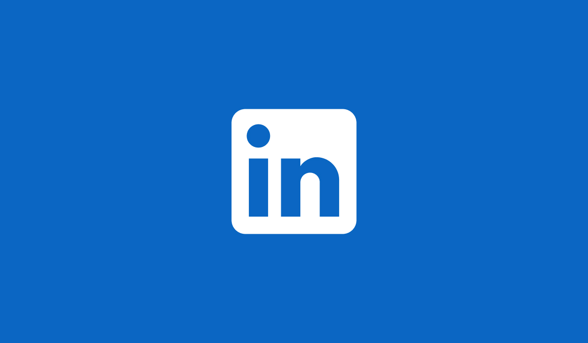 Linkedin white logo on a blue background