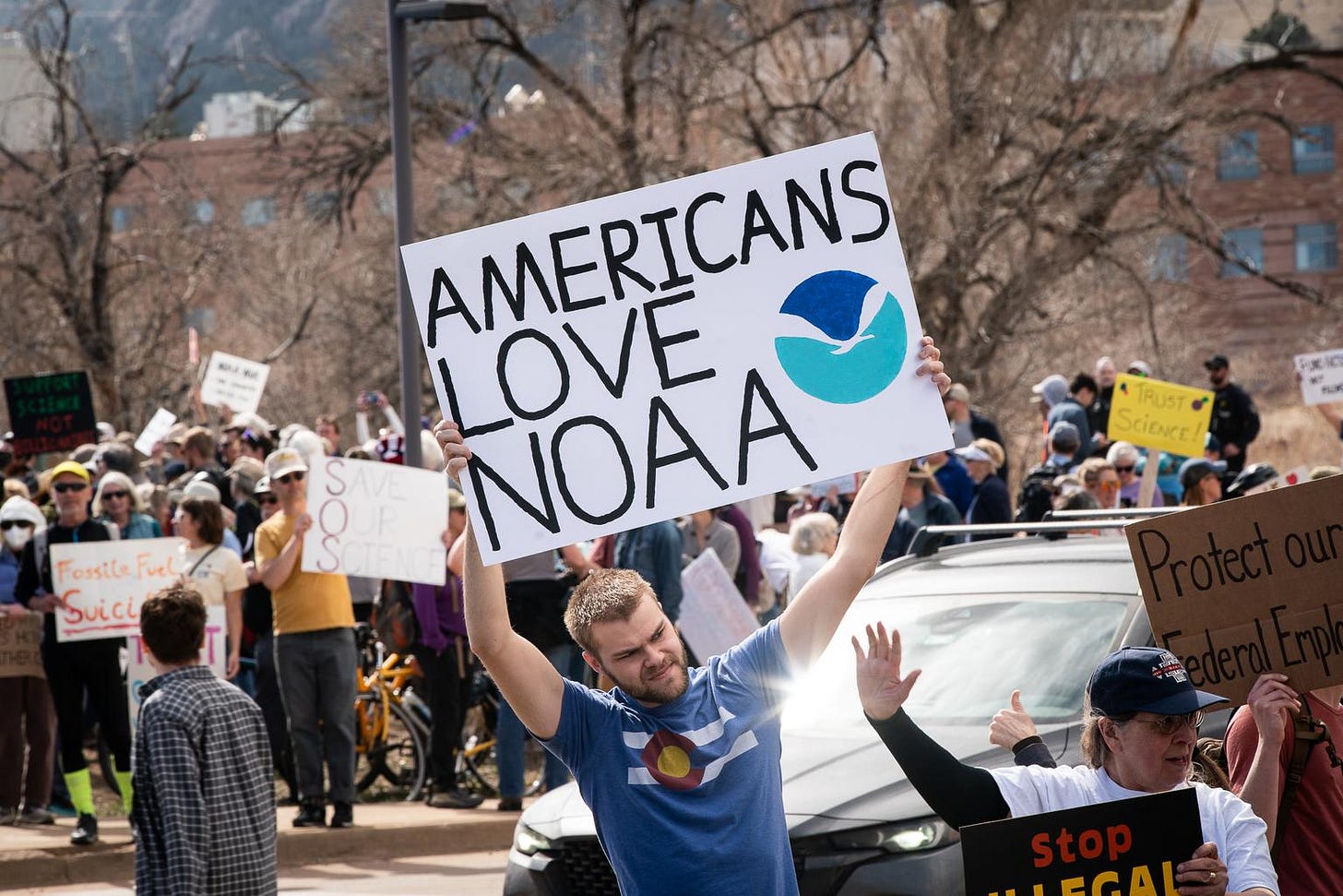 Hundreds protest Trump firing NOAA employees Hundreds protest Trump firing NOAA employees