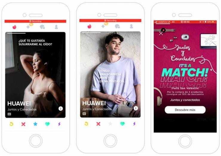 La campaña de Huawei en Tinder. Innovadora y con buenos resultados. 
