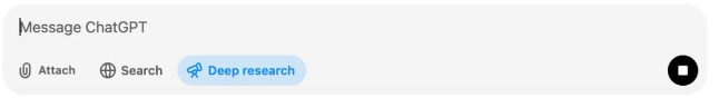 OpenAI "Deep Research" button