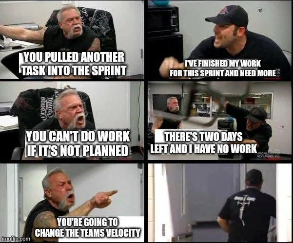 Meme on team velocity