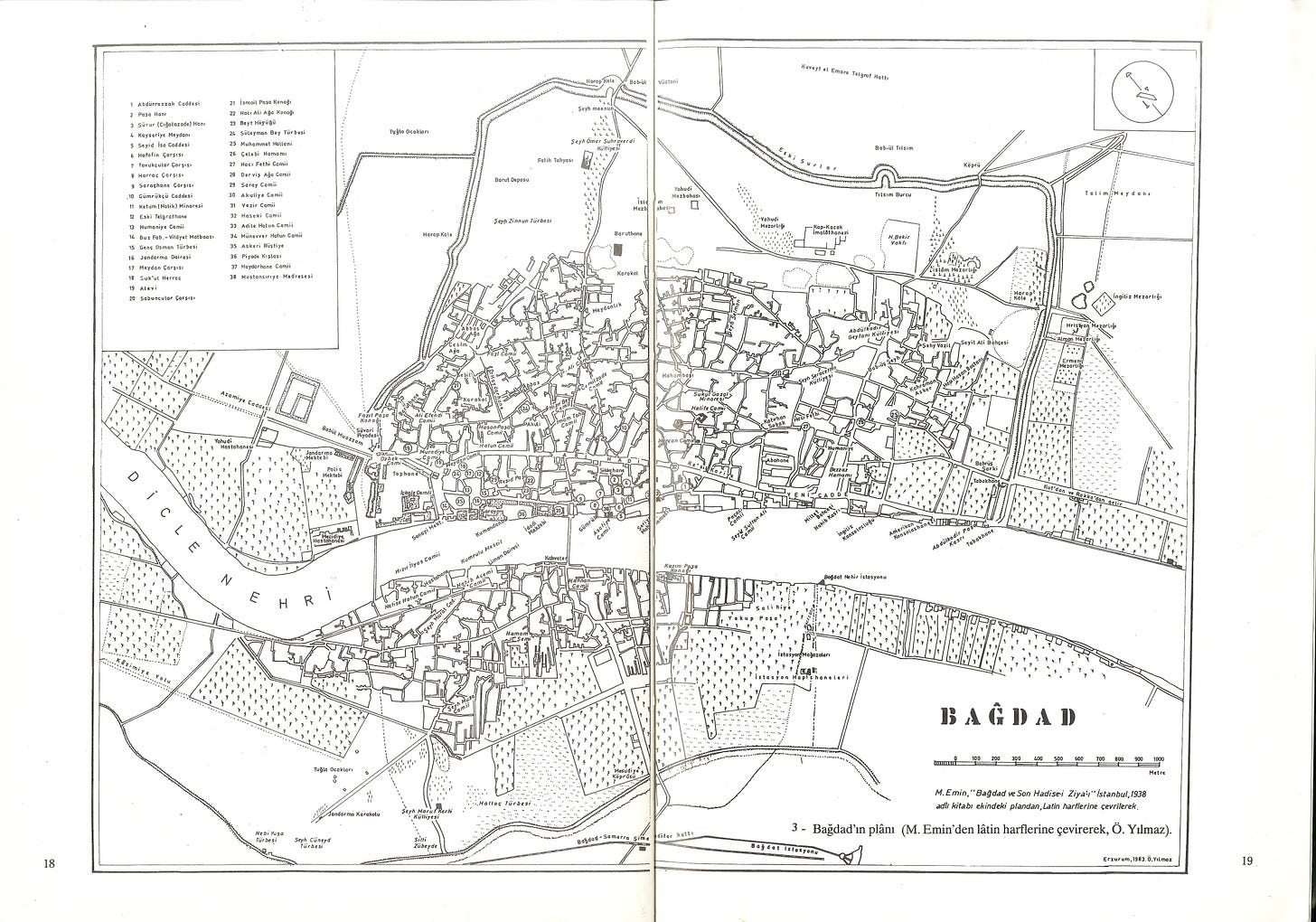 Map of Baghdad in 1938