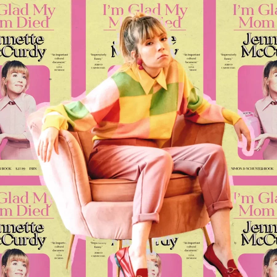 Jennette+McCurdy+poses+in+front+of+a+backdrop+of+her+recent+memoir%2C+ready+to+reveal+the+industrys+dark+secrets+and+her+true+saddening+story