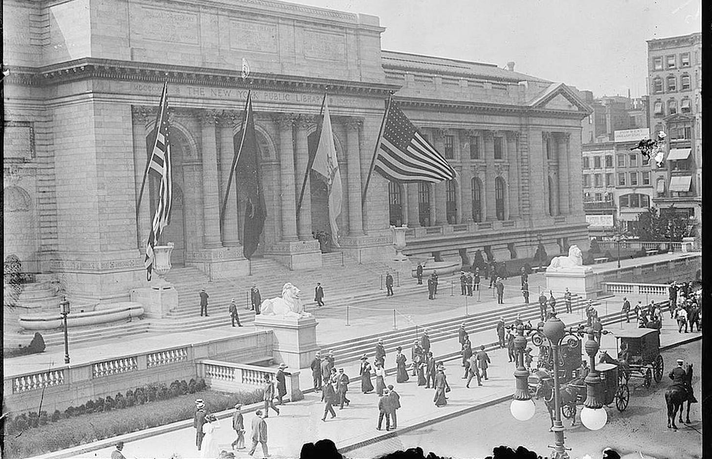 Opening day at the New York Public Library