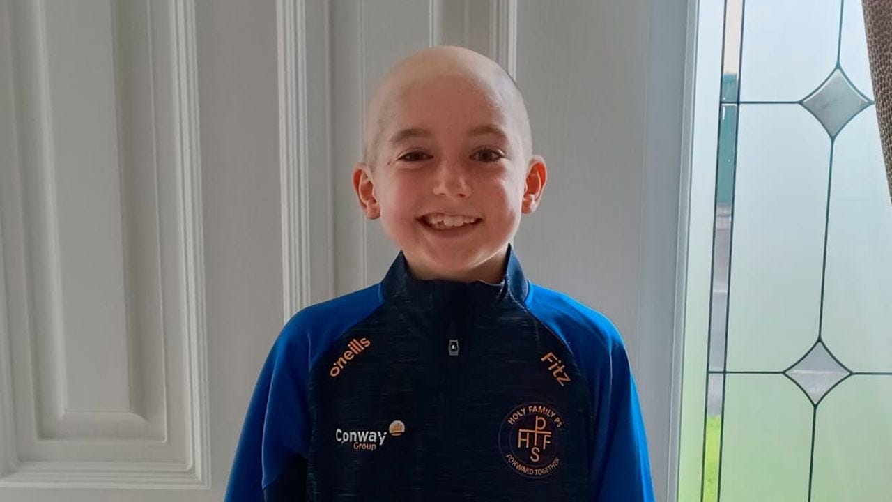 Tony Fitzpatrick (9) from Magherafelt, Co Derry, who has been diagnosed with grade 4 Glioblastoma Multiforme.