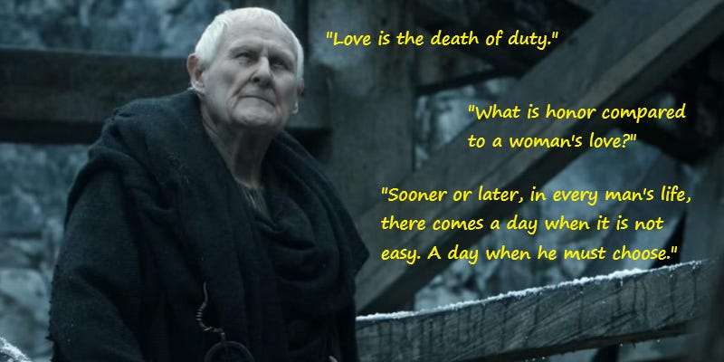 SPOILERS] S1. Maester Aemon - Love is the death of duty. : r/gameofthrones