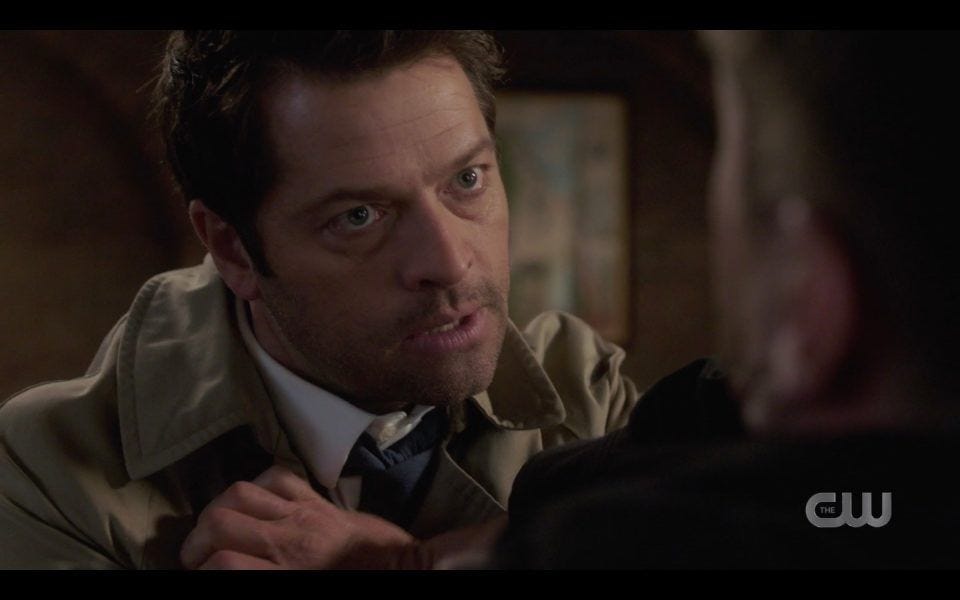 castiel fighting hard with dean winchester spn lebanon