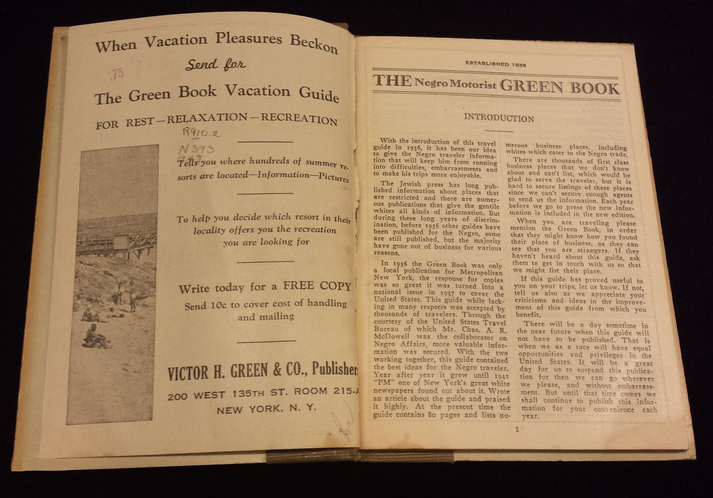 Treasures of the Rare Books Room - The Negro Motorist Green Book · MPL