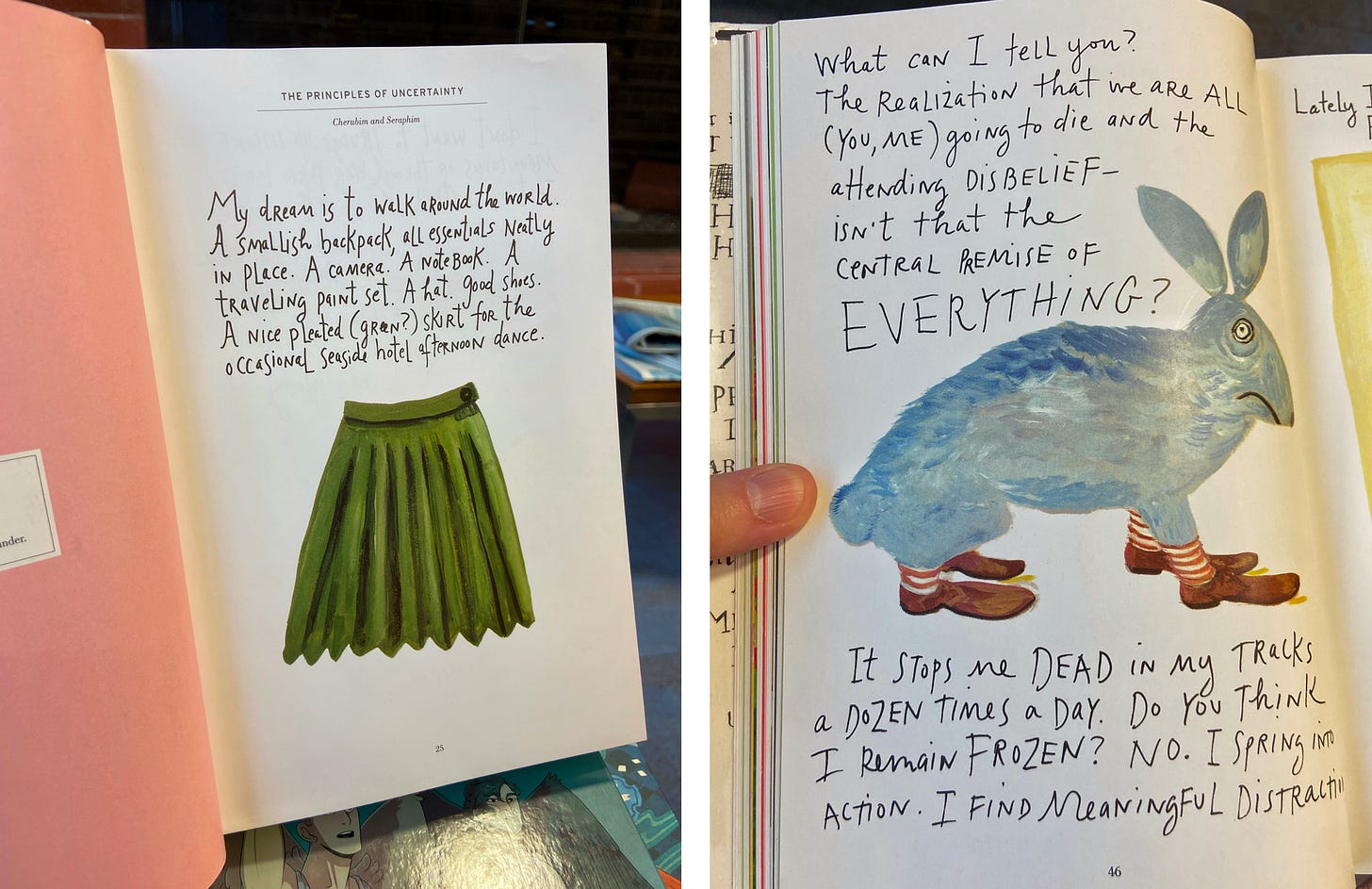 Reading Maira Kalman’s Principles of Uncertainty at the library.