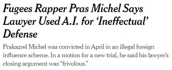 Fugees Rapper Pras Michel Says Lawyer Used A.I. for ‘Ineffectual’ Defense Prakazrel Michel was convicted in April in an illegal foreign influence scheme. In a motion for a new trial, he said his lawyer’s closing argument was “frivolous.”