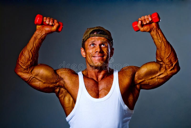 Mean man with big muscles stock image. Image of funny - 7428979