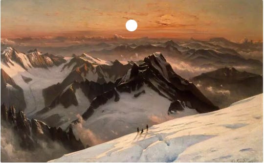 Mont Blanc summit, sunset