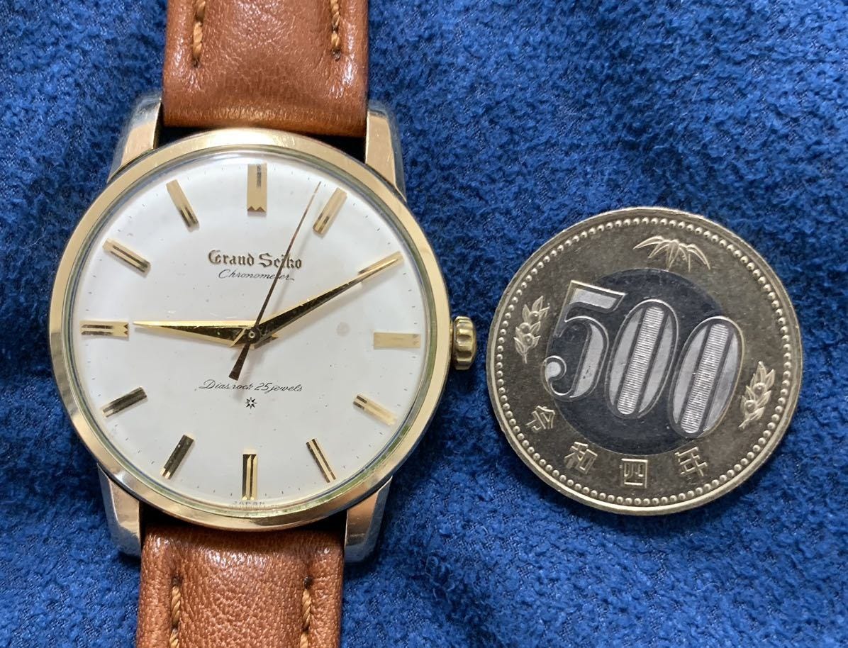 running medal good condition grand seiko first upright dial manual winding antique men's watch grand seiko first model men's
